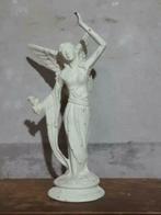 Gietijzeren gietijzer beeld beeldje engel met bloem, Ophalen of Verzenden, Zo goed als nieuw, Mens