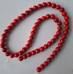Streng 6 mm natuursteen kralen edelsteen rood, Ophalen of Verzenden, Nieuw, Kraal