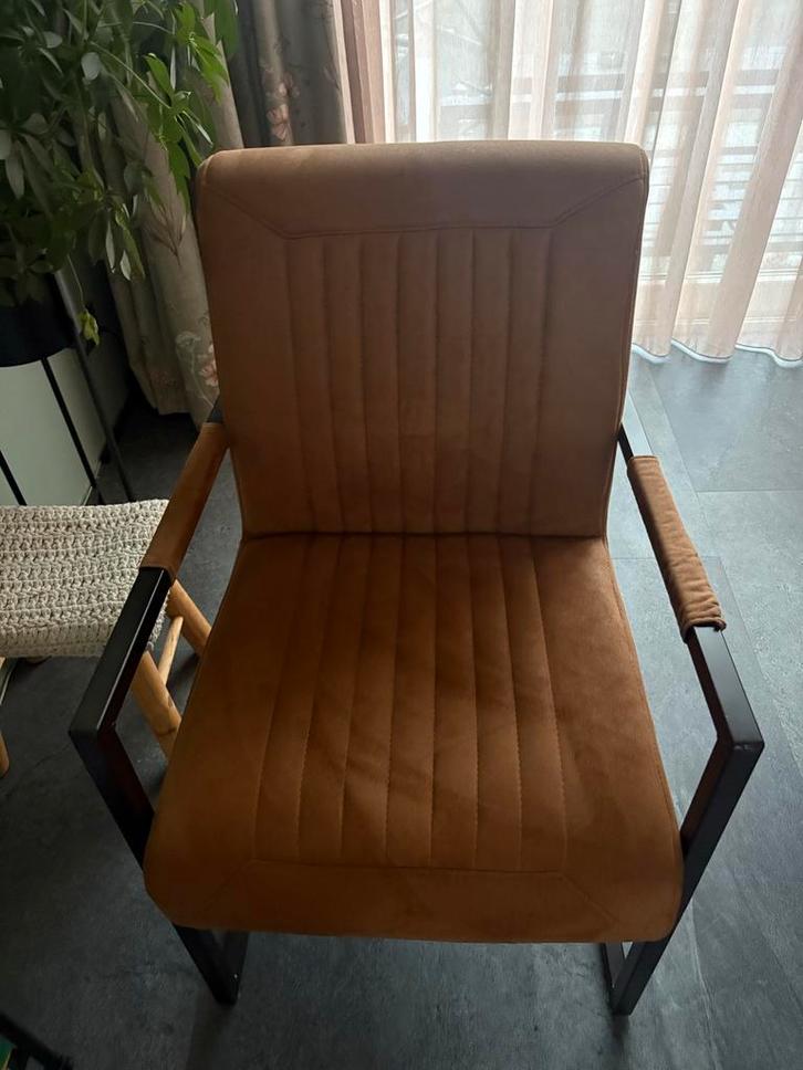 2 Nieuwe Pronto Wonen Eetkamerstoelen, Huis en Inrichting, Stoelen, Zo goed als nieuw, Twee, Stof, Bruin, Ophalen