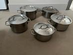 WMF 5 delig pannenset Gourmet Cromargan, Ophalen of Verzenden, Zo goed als nieuw, Rvs, Pannenset