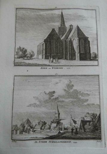 381-382 / Wijdenes en Schellinkhout   Kopergravure 1752 beschikbaar voor biedingen
