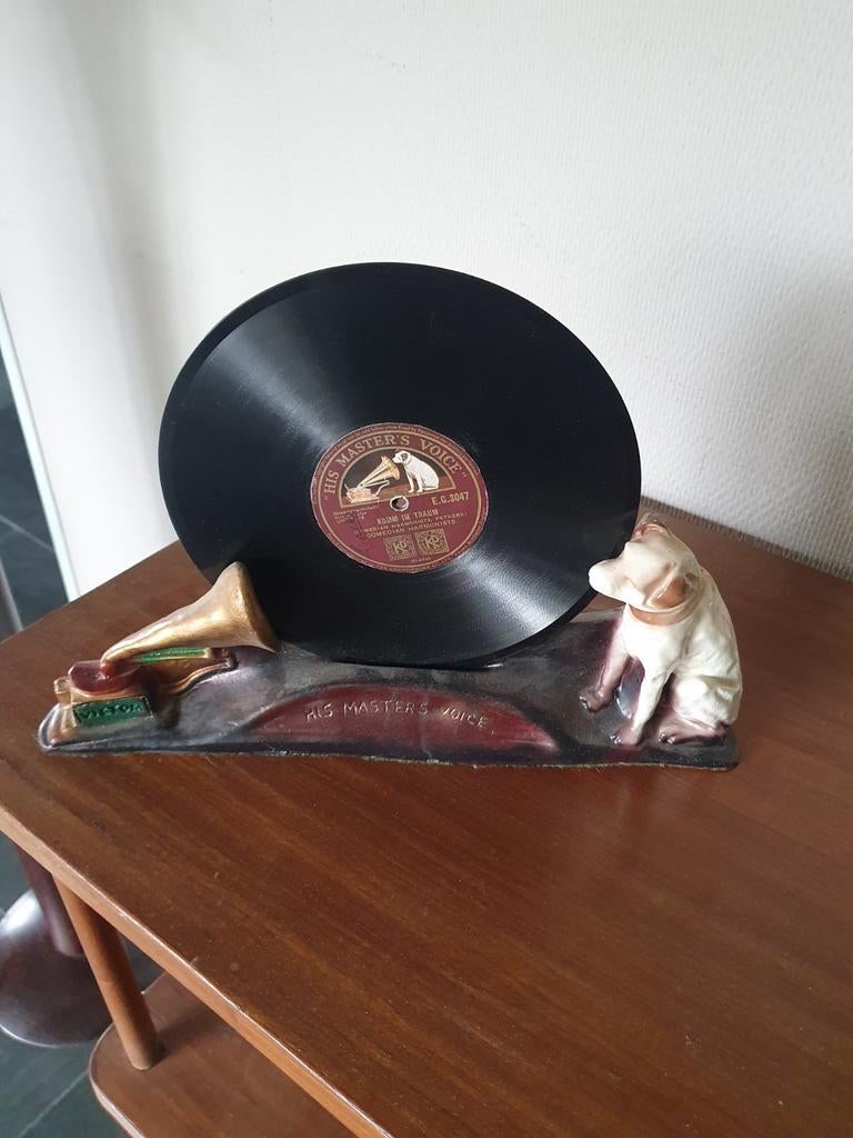 His Master's Voice Grammofoon met Plaat, Antiek en Kunst, Antiek | Woonaccessoires, Ophalen of Verzenden