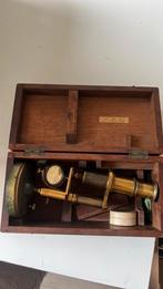 Antieke Messing Microscoop in Originele Kist – J. McNeil, Ophalen of Verzenden