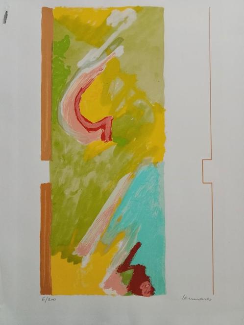 Johan Lennarts (1932-1991) - Abstracte Compositie, Antiek en Kunst, Kunst | Litho's en Zeefdrukken, Ophalen of Verzenden
