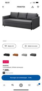Friheten IKEA slaapbank donkergrijs 225x105 cm, Huis en Inrichting, Slaapkamer | Slaapbanken, Ophalen, Zo goed als nieuw, Grijs