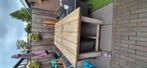 Houten tuintafel inclusief 6 stoelen, Tuin en Terras, Tuinhuizen, Ophalen of Verzenden, Gebruikt, Hout, Schuur