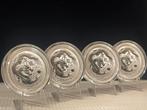 4x Australian Lunar 2 Dragon uit 2012 zilvermunten 1/2 oz, Ophalen of Verzenden, Overige waardes, Zilver