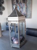 Zilver metalen windlicht stormlamp, Ophalen of Verzenden, Zo goed als nieuw