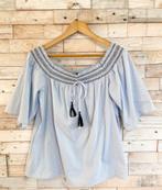 Nieuw: lichtblauw/wit gestreepte zomerse blouse top; maat 44, Kleding | Dames, Tops, Blauw, Maat 42/44 (L), Nieuw, Ophalen of Verzenden