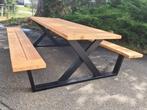 Picknicktafel X-Model 100x40 + Geolied Douglas Kopregelblad, Ophalen of Verzenden, Nieuw, Rechthoekig