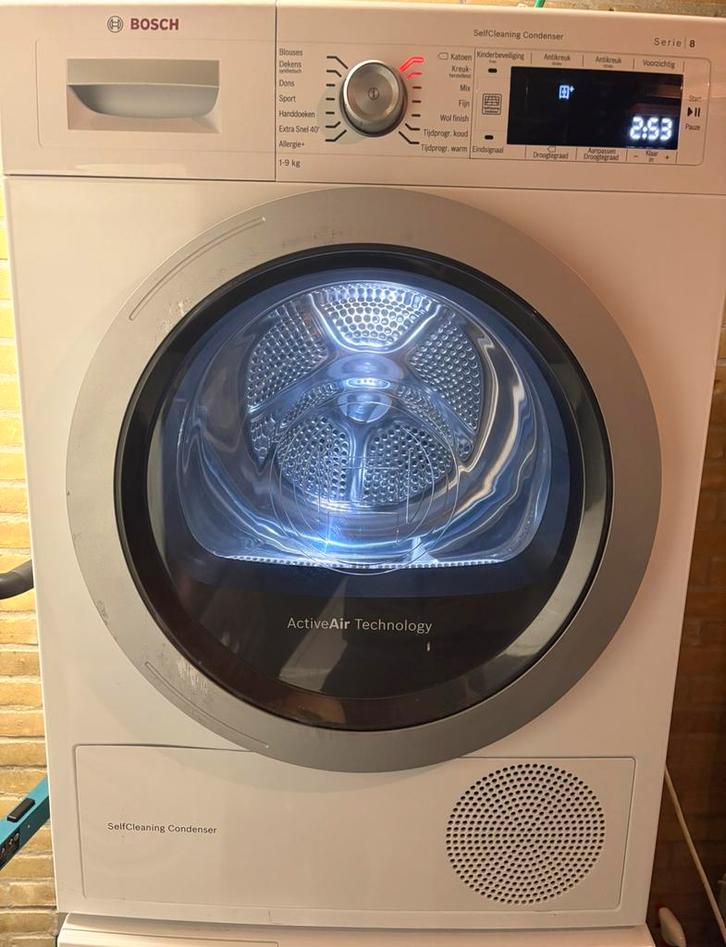 Bosch serie 8 warmtepompdroger, Witgoed en Apparatuur, Wasdrogers, Zo goed als nieuw, Overige typen, 8 tot 10 kg, Minder dan 85 cm
