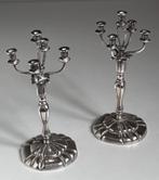 Paar Hollands miniatuur zilveren kandelabers, Antiek en Kunst, Antiek | Goud en Zilver, Ophalen of Verzenden, Zilver