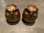 Houten Uiltjes Bronskleur - Set van 2, Ophalen of Verzenden