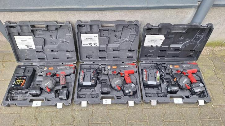 3x Max Twintier RB441T Accu Vlechtmachine vlechttang., Auto diversen, Autogereedschap, Zo goed als nieuw, Ophalen of Verzenden