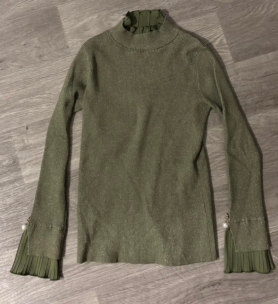 Aparte khaki groene coltrui Esqualo, Kleding | Dames, Ophalen of Verzenden, Zo goed als nieuw, Maat 36 (S), Groen