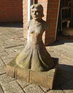 ~1950 Zwaar houten beeld, meisje, Antiek en Kunst, Ophalen of Verzenden