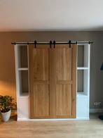 Custom made tv-kast / wandkast met schuifdeuren, Ophalen, Eikenhout, 200 cm of meer, Zo goed als nieuw