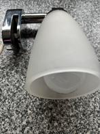 Klem-schemerlampje (glas/chroom), Ophalen of Verzenden, Gebruikt, Glas