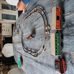 Ijzeren trein met rails en volgtreinen., Antiek en Kunst, Antiek | Speelgoed, Ophalen of Verzenden