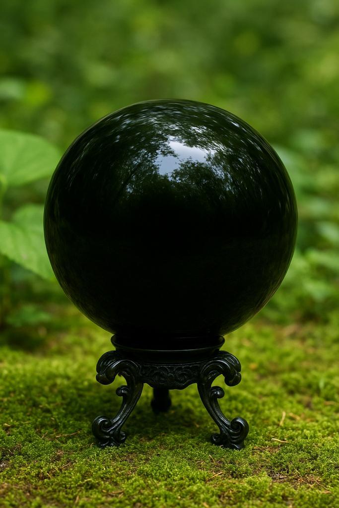 Grote spirituele obsidiaan edelsteen bol 10cm en 1245gram,, Sieraden, Tassen en Uiterlijk, Edelstenen, Nieuw, Ophalen of Verzenden