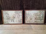 Twee Gobelins in Houten Lijst - 34x46 cm, Ophalen