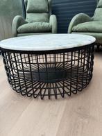 Marmeren salontafel, Huis en Inrichting, Tafels | Bijzettafels, Ophalen of Verzenden, Zo goed als nieuw, Rond, Minder dan 55 cm