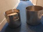 2 grote rvs pannen, Huis en Inrichting, Keuken | Potten en Pannen, Ophalen of Verzenden, Rvs, Pannenset
