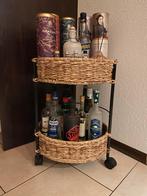 Rieten drankkarretje op wielen, Ophalen of Verzenden, Zo goed als nieuw