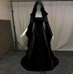 Lange zwarte middeleeuwse jurk (renaissance victoriaanse), Verzenden, Nieuw, Historisch, Kleding