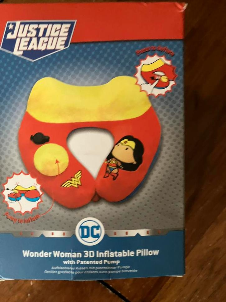 Reiskussen,nekkussen, kind opblaasbaar, Wonder Woman. Nieuw, Auto diversen, Auto-accessoires, Nieuw, Ophalen