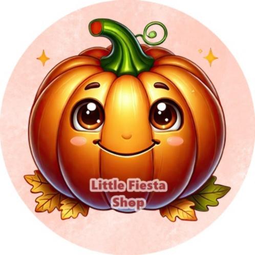 LF4734 ouwel pompoen 20x4,7cm eetbare cupcake rondjes vers, Hobby en Vrije tijd, Taarten en Cupcakes maken, Nieuw, Versiering