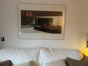 Grote ingelijste kunstdruk “Nighthawks” Edward Hopper 120x90 beschikbaar voor biedingen