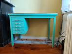Gispen bureau turquoise jaren 50 midcentury vintage, Huis en Inrichting, Bureaus, Ophalen, Gebruikt