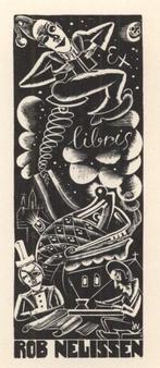 0376 Ex Libris Nederland : Cor de Wolff, 1947, Antiek en Kunst, Kunst | Etsen en Gravures, Verzenden