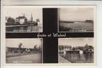 Woudsend, Groeten uit - Vierluik, Ophalen of Verzenden, 1940 tot 1960, Gelopen, Friesland