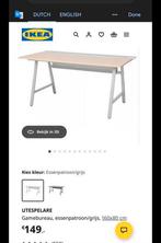 Grijs IKEA Bureau, Huis en Inrichting, Bureaus, Ophalen, Zo goed als nieuw