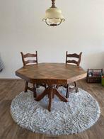 eiken eettafel 8 hoek met tegels ingelegd GRATIS, Ophalen, Gebruikt, 100 tot 150 cm, Eikenhout