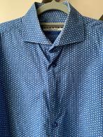 LEDUB Overhemd M40 Medium Blauw patroon wit accent, Kleding | Heren, Overhemden, Blauw, Halswijdte 39/40 (M), Zo goed als nieuw