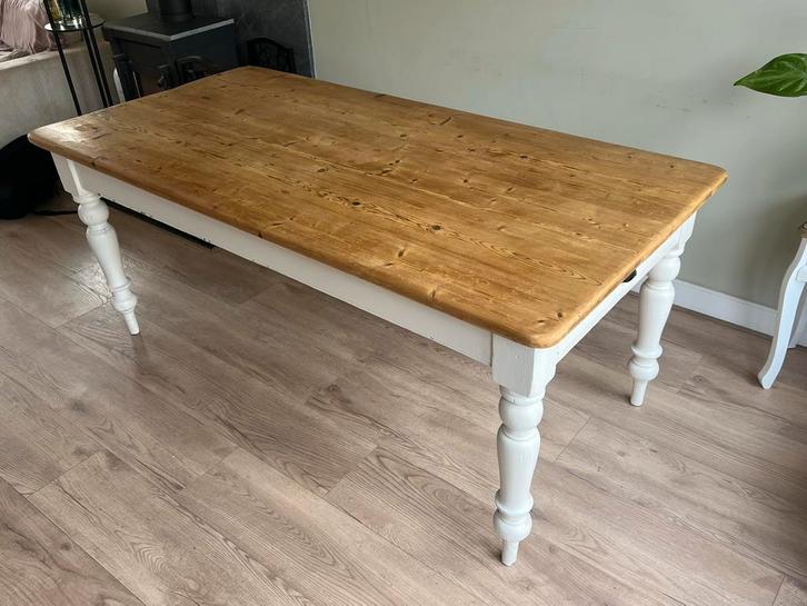 Grenen eettafel Landelijke Stijl - 185x93cm, Huis en Inrichting, Tafels | Eettafels, Gebruikt, 50 tot 100 cm, 150 tot 200 cm, Vijf personen of meer