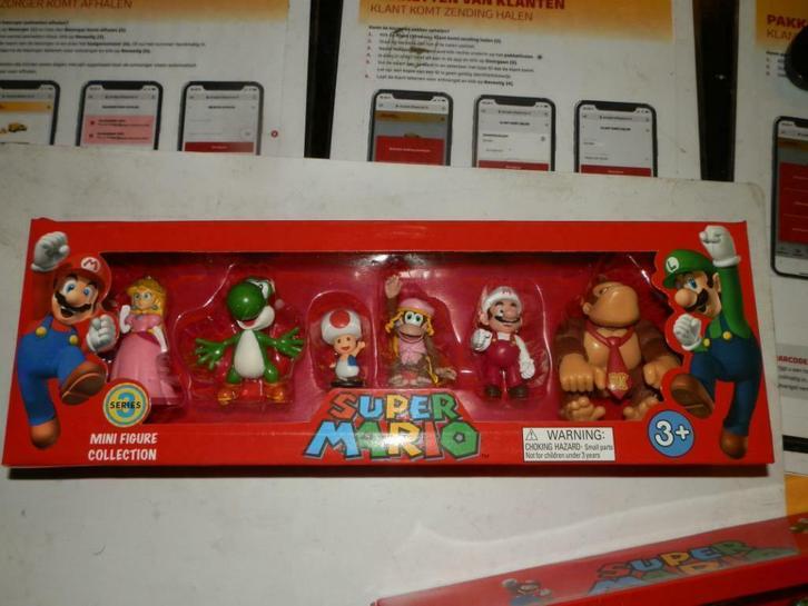 Super Mario Collectie Figuren in box van 6 origineel nieuw, Verzamelen, Poppetjes en Figuurtjes, Nieuw, Ophalen of Verzenden