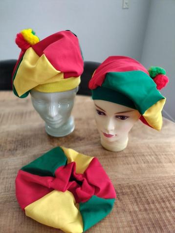 3 kleuren pet/muts, In carnavalskleuren nieuw en meer beschikbaar voor biedingen