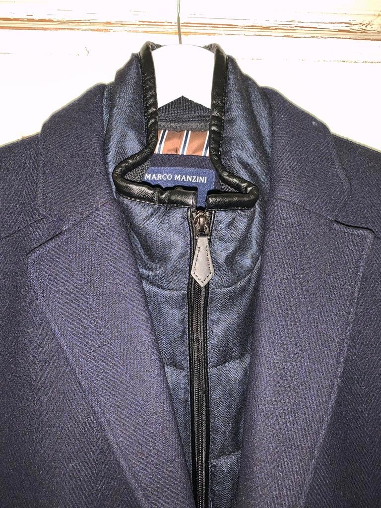 Stijlvolle Marco Manzini jas - Blauw maat 52, Ophalen of Verzenden, Zo goed als nieuw, Maat 52/54 (L), Blauw