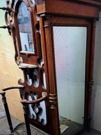 Mooie antiek kapstok met spiegel, Antiek en Kunst, Ophalen, Rechthoekig