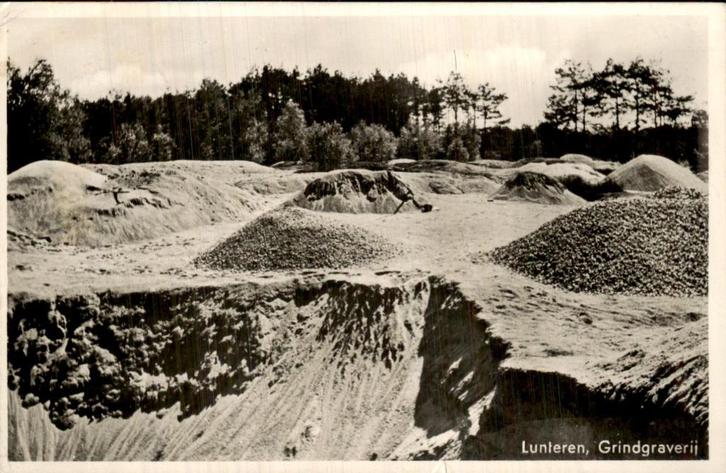 Lunteren - Grindgraverij, Verzamelen, Ansichtkaarten | Nederland, Gelopen, Gelderland, Voor 1920, Ophalen of Verzenden