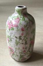 Soliflore keramiek craquelé geglazuurd vaasje floraal decor, Huis en Inrichting, Woonaccessoires | Vazen, Overige kleuren, Verzenden