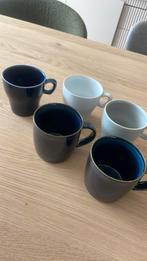 Leuke set koffiemokken blauw vintage, Ophalen, Zo goed als nieuw, Overige stijlen
