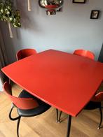 Eettafel met 4 stoelen, Huis en Inrichting, Tafels | Eettafels, Ophalen, Gebruikt, Vierkant, 50 tot 100 cm