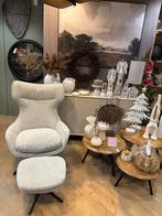 Comfortabele fauteuil met voetenbank, Ophalen of Verzenden, Nieuw, Stof, 75 tot 100 cm