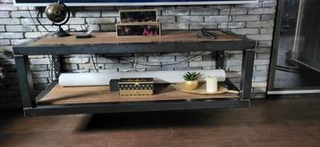 Hangend TV Meubel Staal & Wagonhout beschikbaar voor biedingen