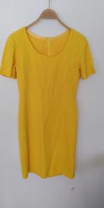 Vintage geel zomerjurkje, met rits, gevoerd, Sixties, mt S/M, Geel, Ophalen of Verzenden, Maat 36 (S), Gedragen